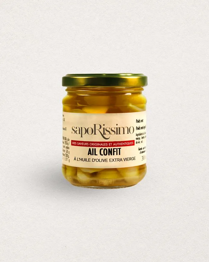AIL CONFIT À L'HUILE D'OLIVE EXTRA VIERGE