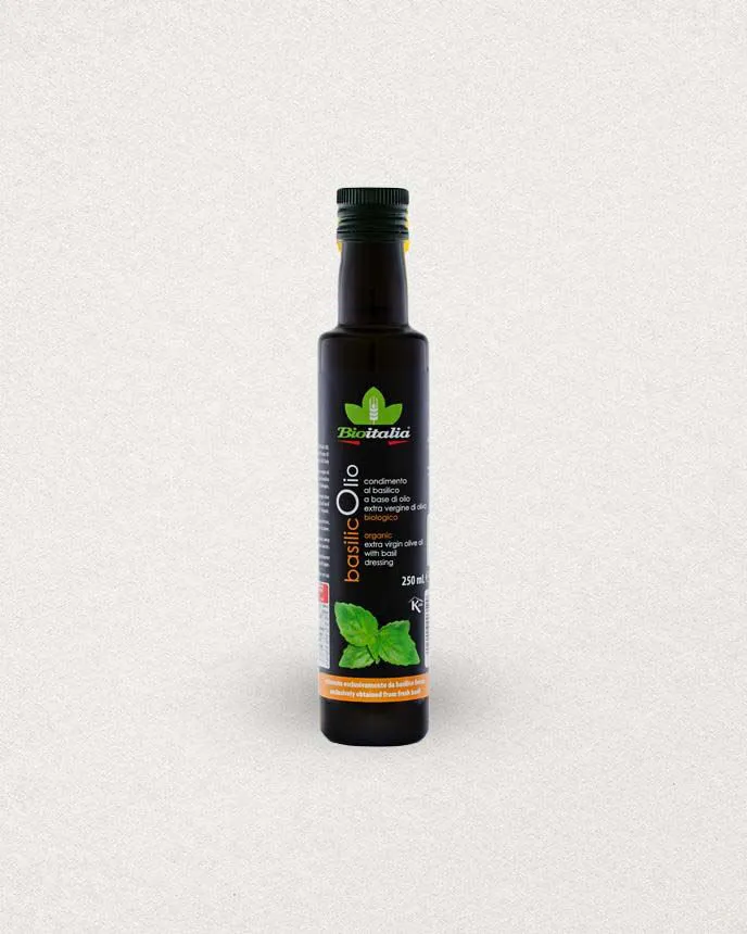 HUILE D'OLIVE EXTRA VIERGE BIO AU BASILIC