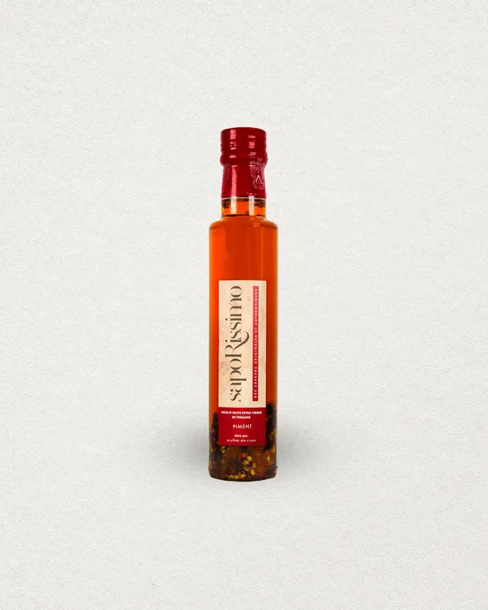 HUILE D'OLIVE E.V.  AU PIMENT