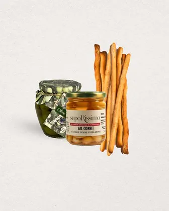 OLIVES, AIL & GRESSINS